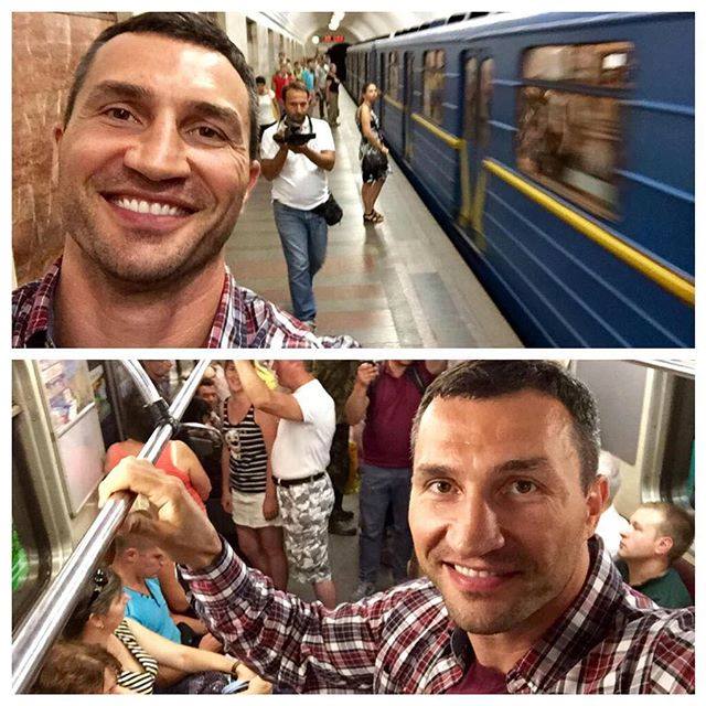 Владимир Кличко в киевском метро