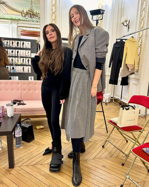 Виктория Бекхэм и Мария Шарапова на неделе моды в Париже