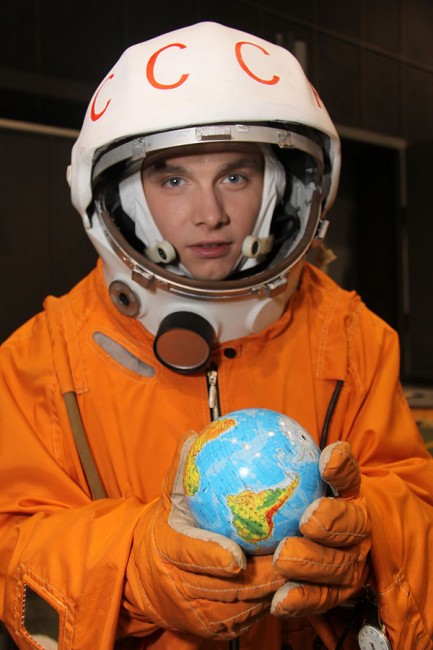 Ярослав Жалнин на съёмках картины «Гагарин. Первый в космосе»